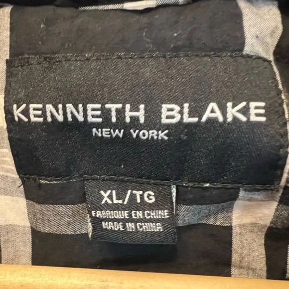 KENNETH BLAKE Black White Plaid Double Breasted Button Short Lightweight Jacket - Picture 7 of 8